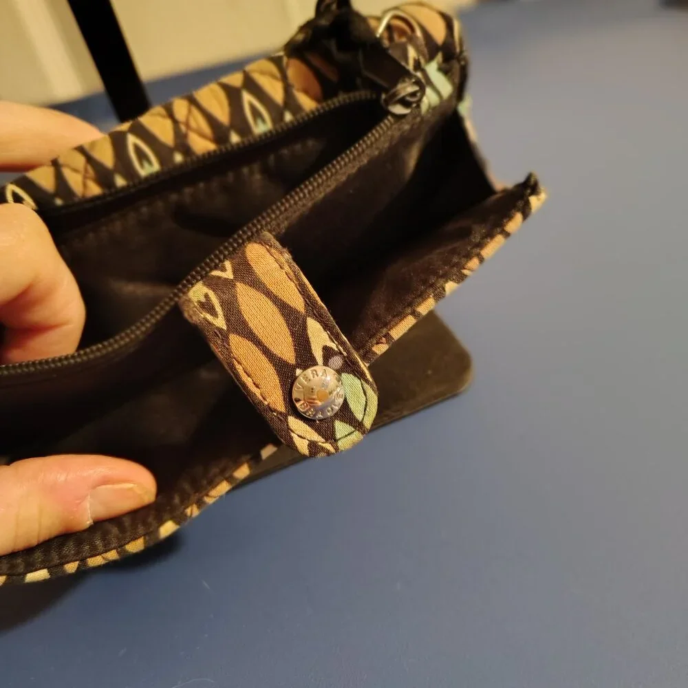 Vera Bradley small wallet all in one Sierra Stream retired pattern cotton brown - Picture 3 of 4